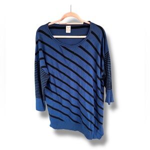 Blue Diagonal Stripe Sweater